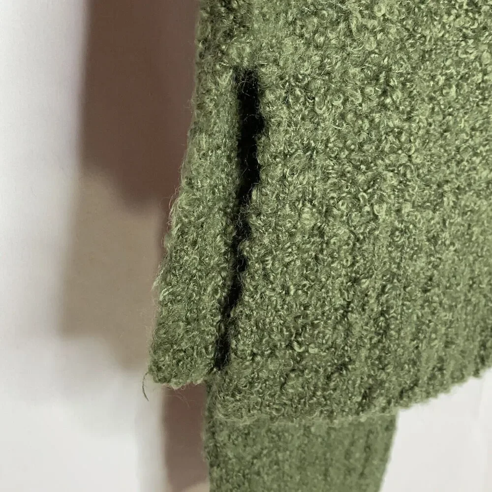 A New Day Womens Hooded Sweater Size XS Wool Blend Heather Olive Green - Picture 8 of 9